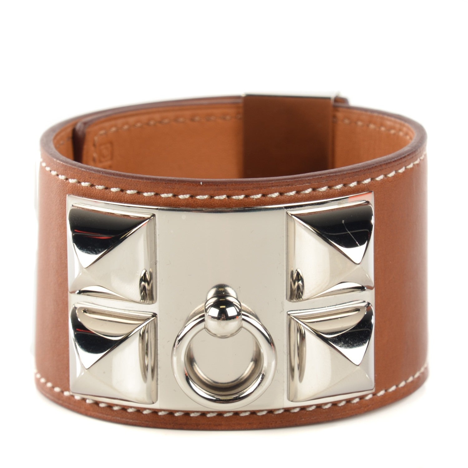 Hermes Barenia Collier De Chien CDC Bracelet S Fauve 1 of 7