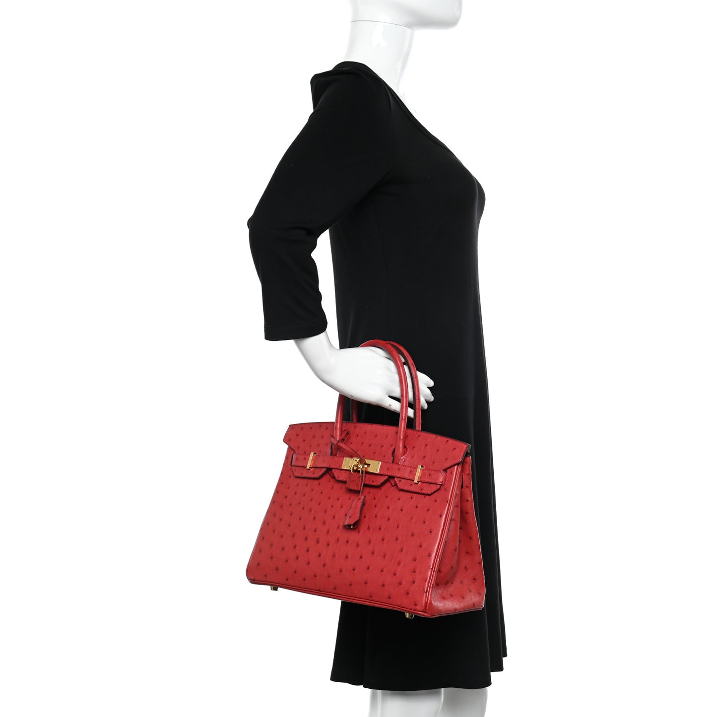 Ostrich Birkin 30 Rouge Vif
