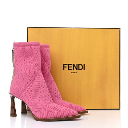 Fendi Technical 3D Mesh FFrame Ankle Boots 35.5 Pink 8 of 8