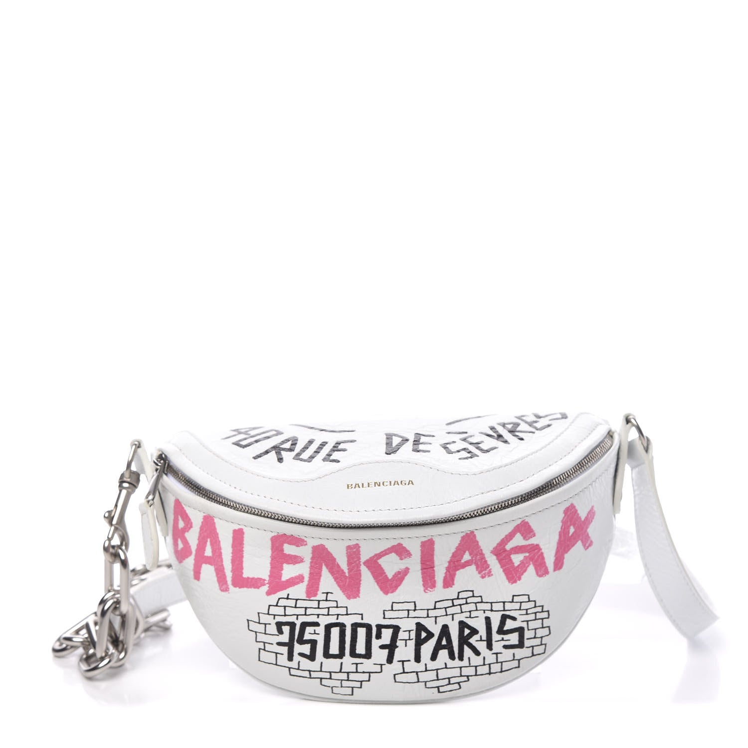 Balenciaga Agneau Arena Graffiti All Over XXS Souvenir Belt Bag White Multicolor 1 of 9