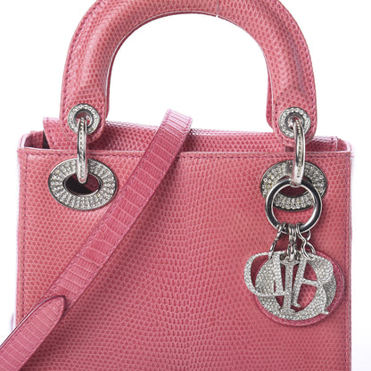 Christian Dior Lizard Swarovski Crystal Mini Lady Dior Pink 7 of 9