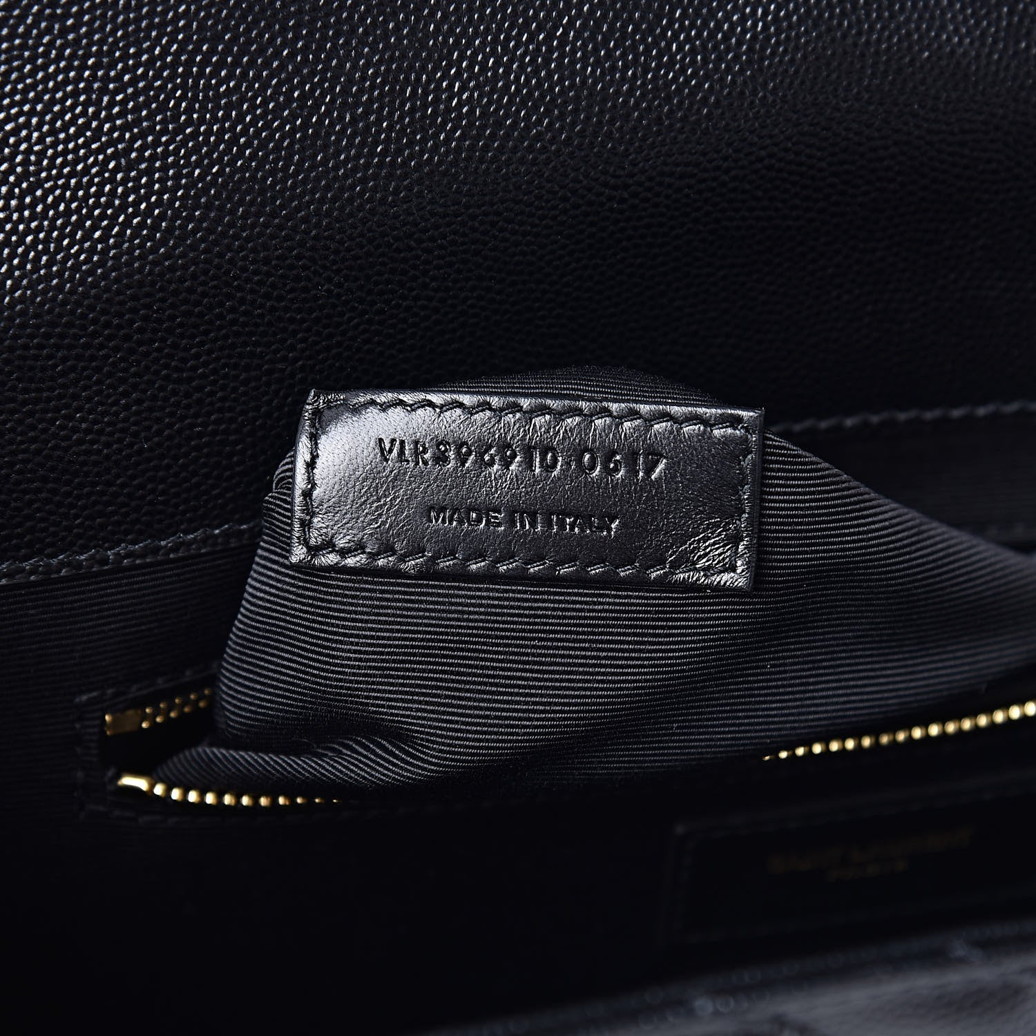 Saint Laurent Grain De Poudre Matelasse Chevron Large Monogram Satchel Black 8 of 11
