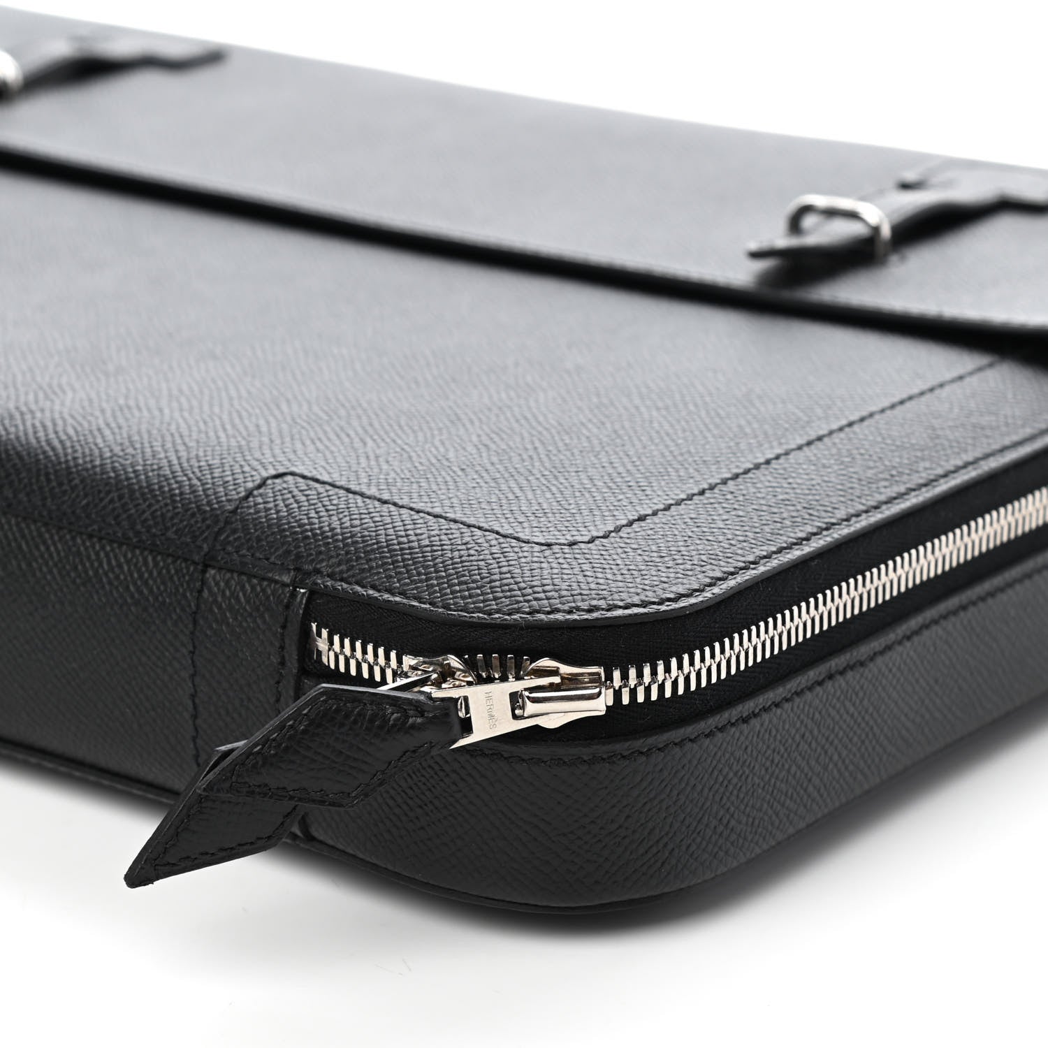 Hermes Epsom Serviette 57 Briefcase Black Bleu Indigo 8 of 8