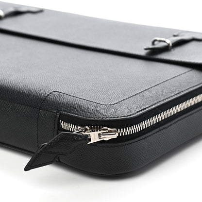 Hermes Epsom Serviette 57 Briefcase Black Bleu Indigo 8 of 8