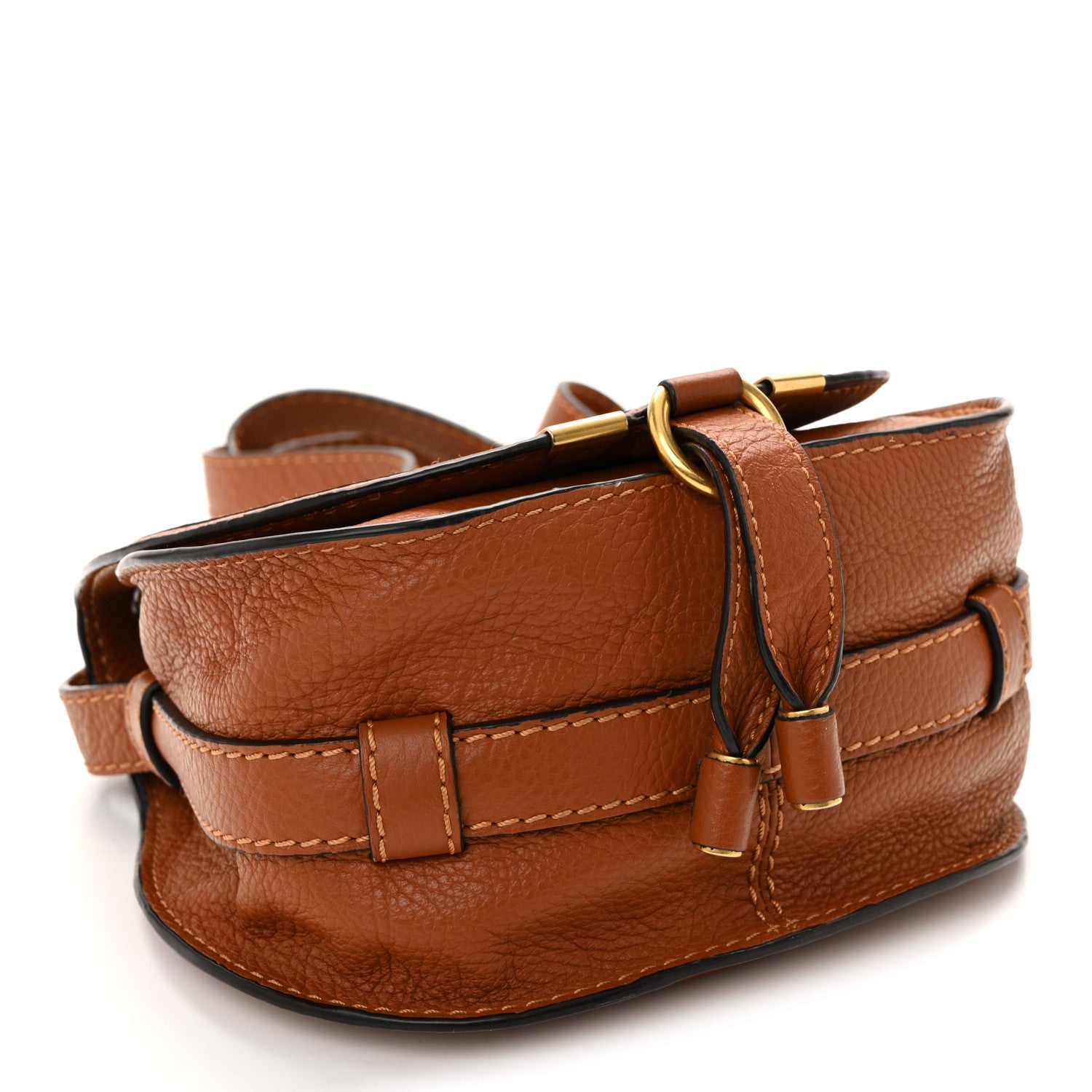 Chloe Calfskin Mini Marcie Round Crossbody Bag Tan 4 of 10