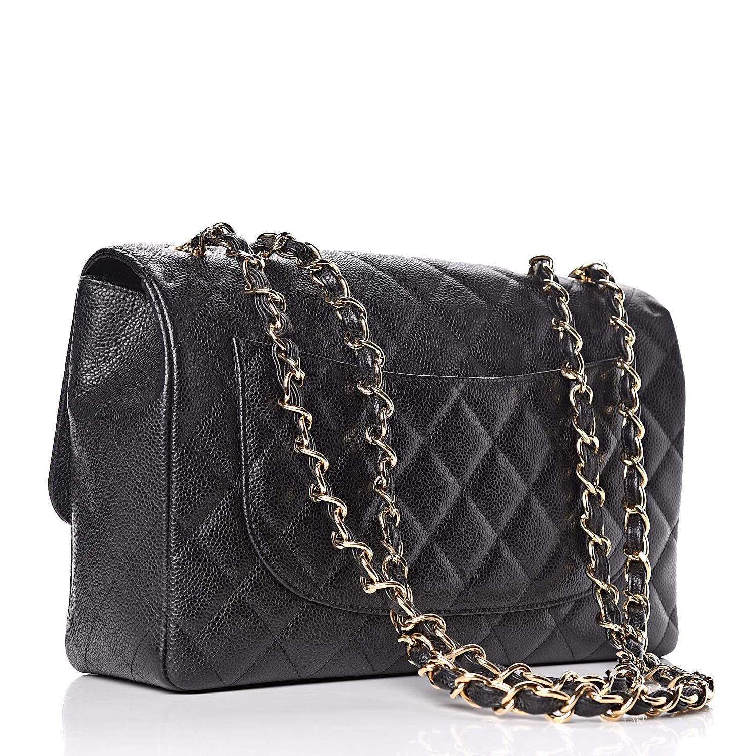Chanel Caviar Quilted Jumbo Single Flap Black 3 of 12