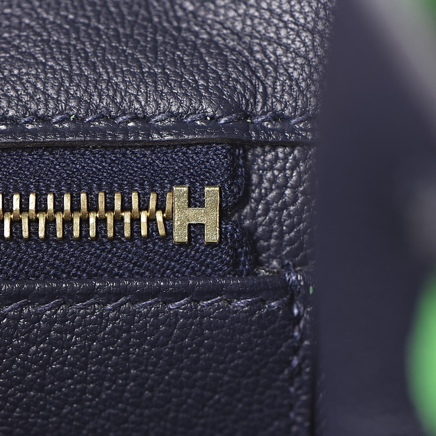 Togo Bi Color Horseshoe Birkin 25 Bambou Bleu Nuit