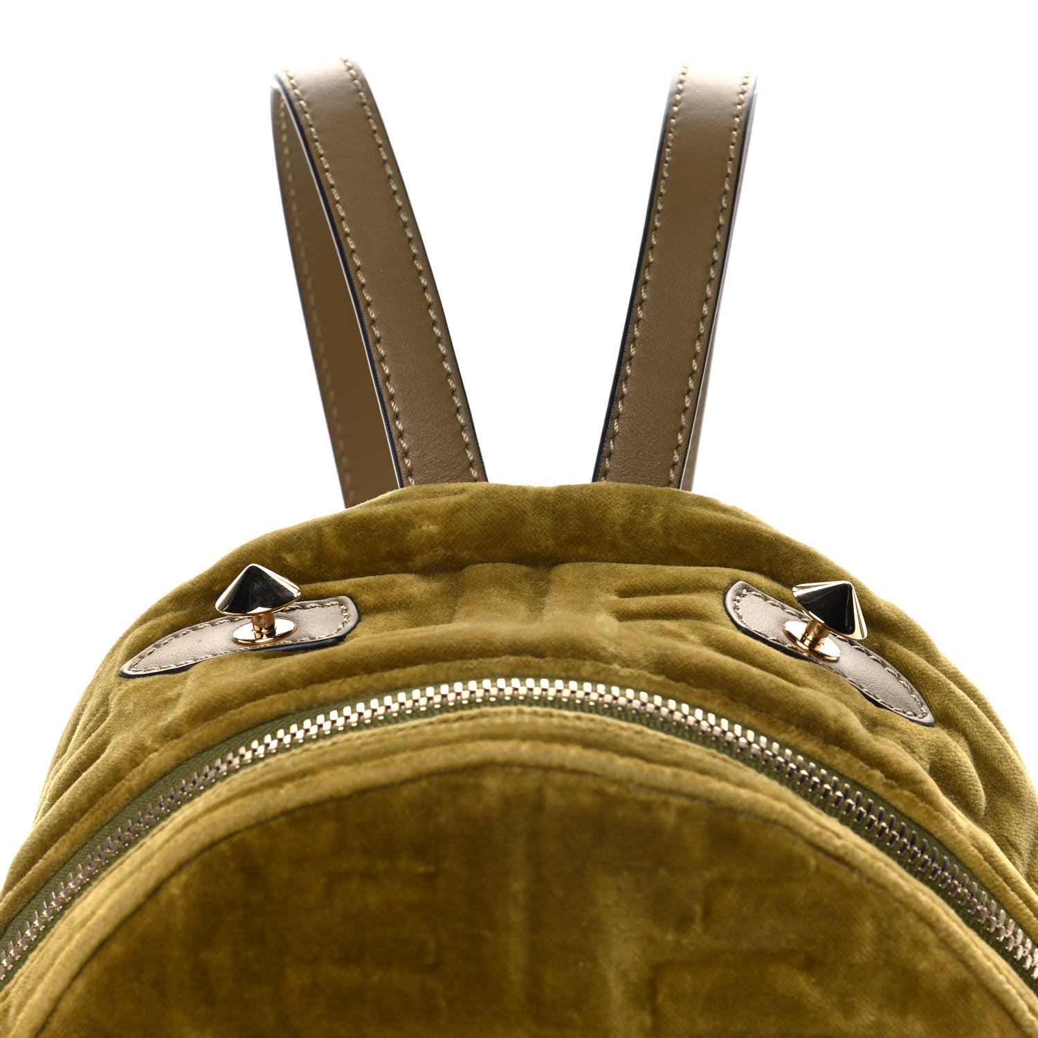 Fendi Velvet Vitello Century FF Embossed Mini Backpack Camaleonte 11 of 12