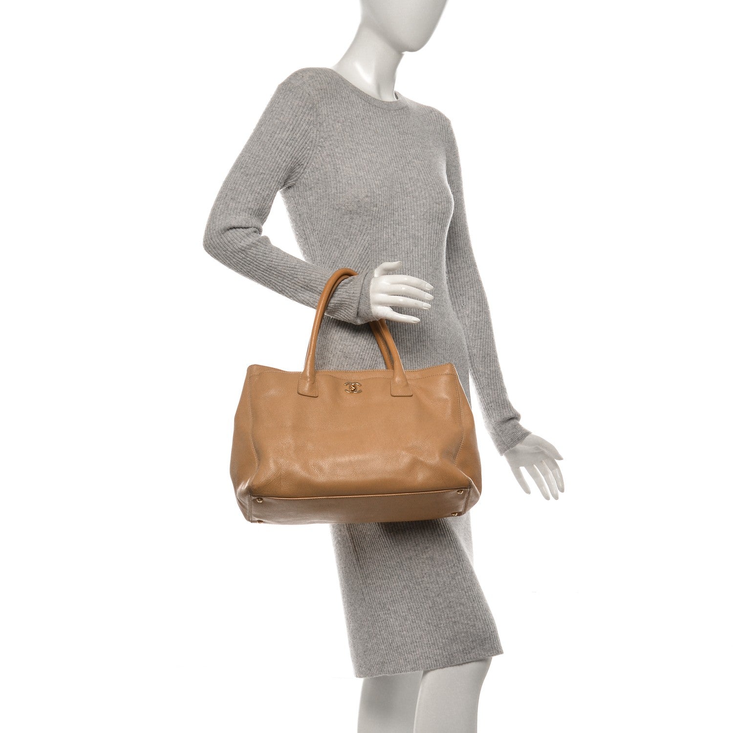Chanel Calfskin Cerf Executive Shopper Tote Beige 2 of 15