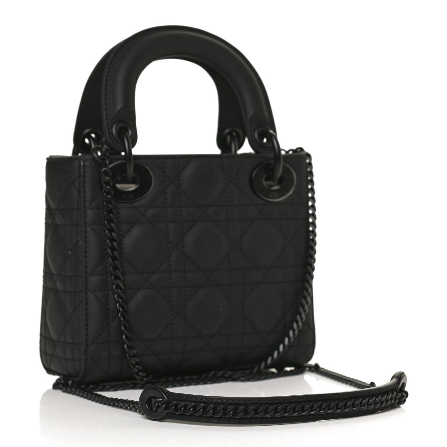 Ultra Matte Calfskin Cannage Mini Lady Dior Black