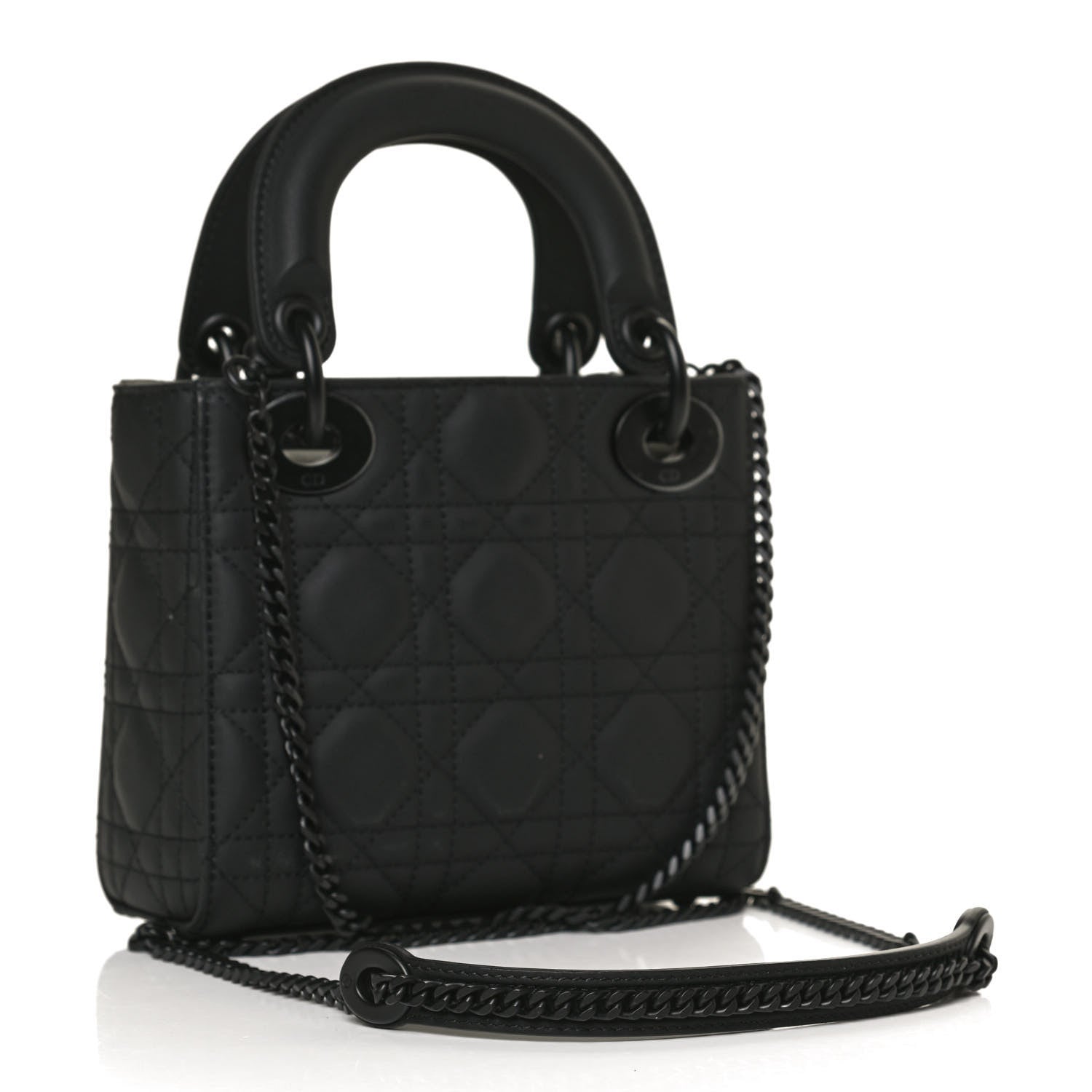 Christian Dior Ultra Matte Calfskin Cannage Mini Lady Dior Black 3 of 10