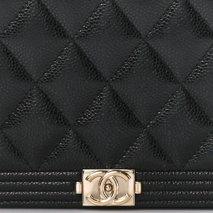 Chanel Caviar Quilted Boy Wallet On Chain WOC Black 8 of 11