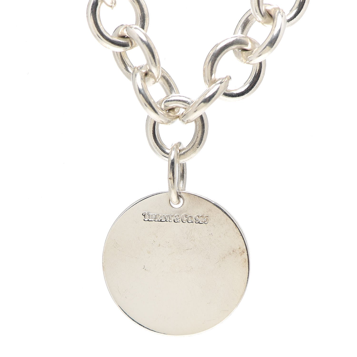 Tiffany Sterling Silver Round Tag Necklace 3 of 4