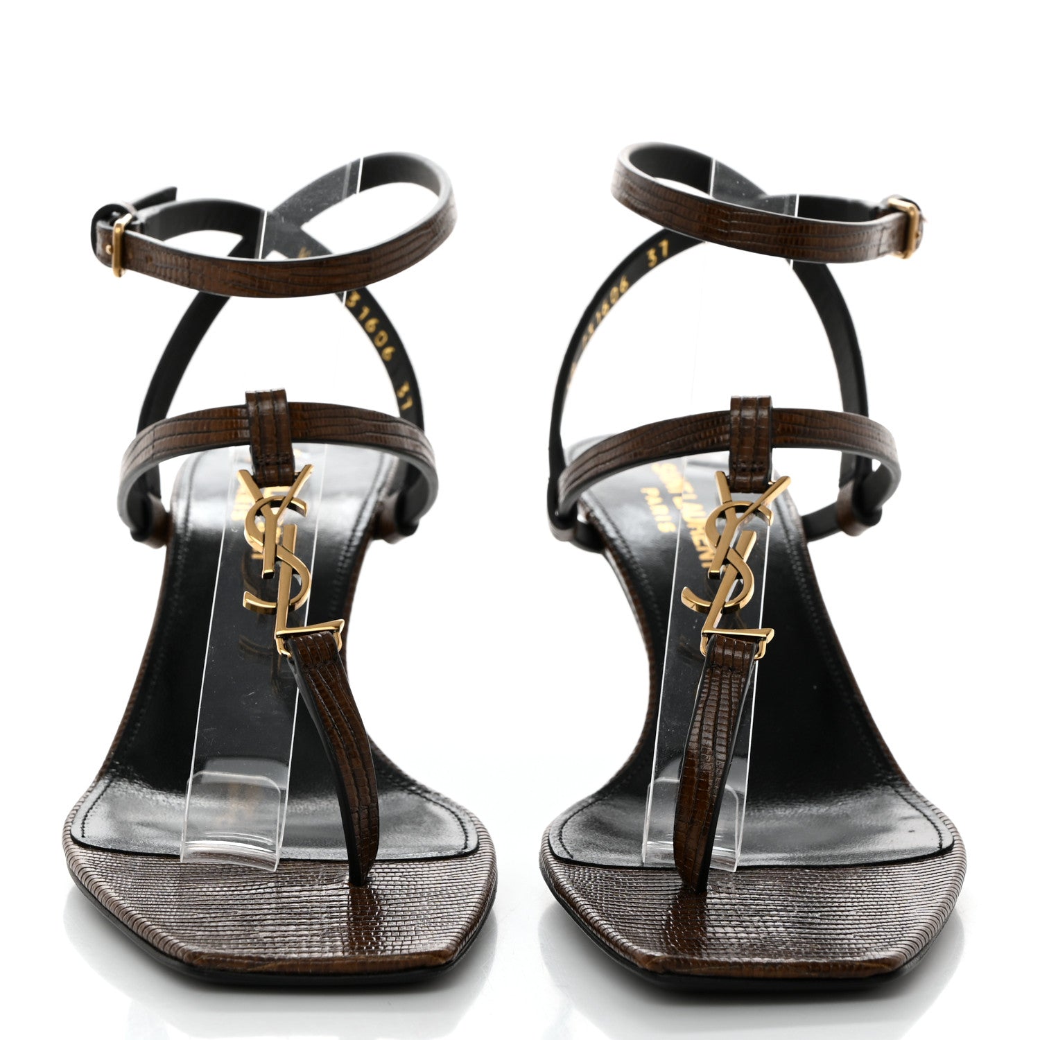 Saint Laurent Calfskin Cassandra 60 Sandals 37 Macadamia Brown 2 of 9