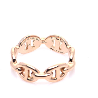Hermes 18K Rose Gold PM Chaine D'Ancre Enchainee Ring 49 4.75 4 of 6