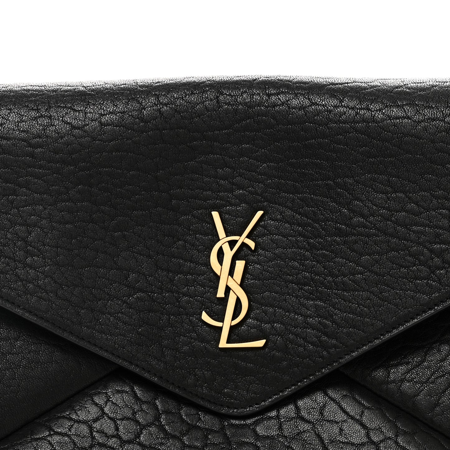Grained Lambskin Cassandre Envelope Pouch Black