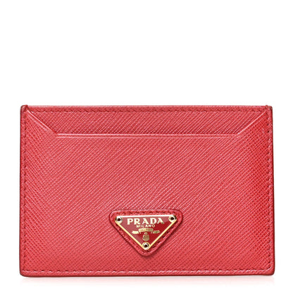 Prada Saffiano Triangle Card Holder Fuoco 1 of 7