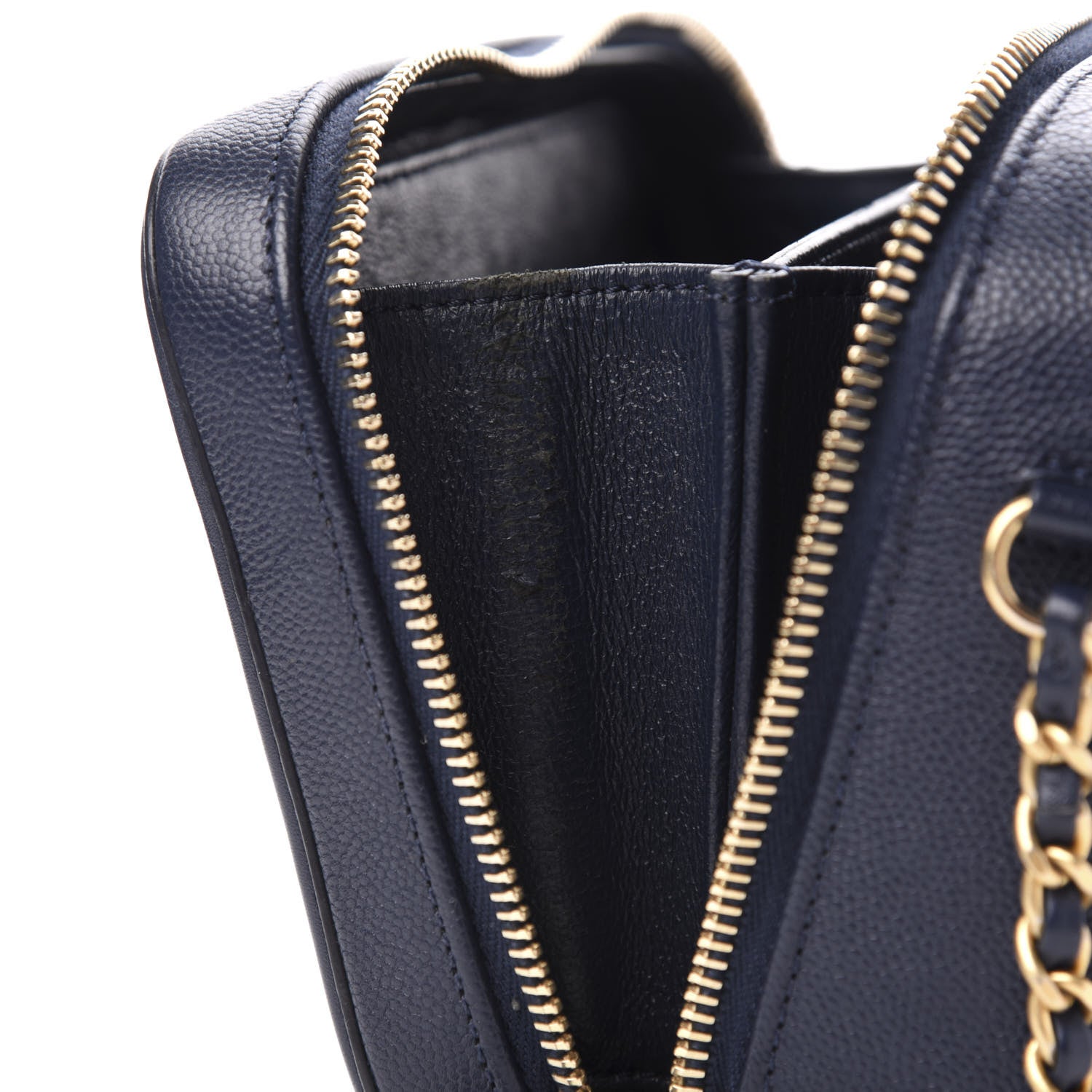 Chanel Caviar Quilted Small CC Filigree Vanity Case Navy 10 of 15