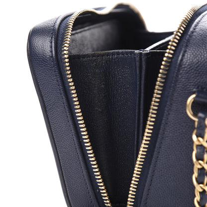 Chanel Caviar Quilted Small CC Filigree Vanity Case Navy 10 of 15