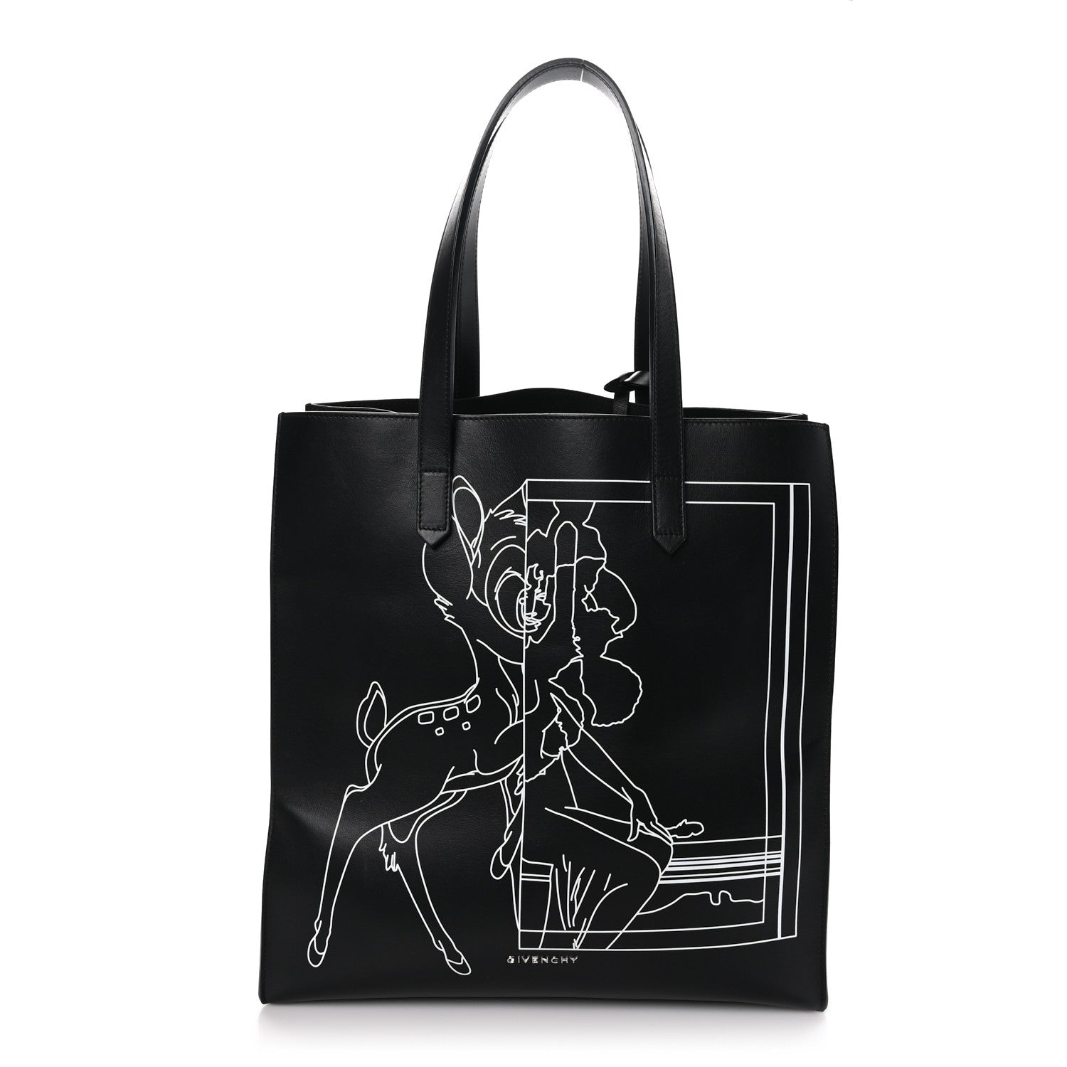 Givenchy Calfskin Bambi Print Medium Stargate Shopper Tote Black 1 of 10