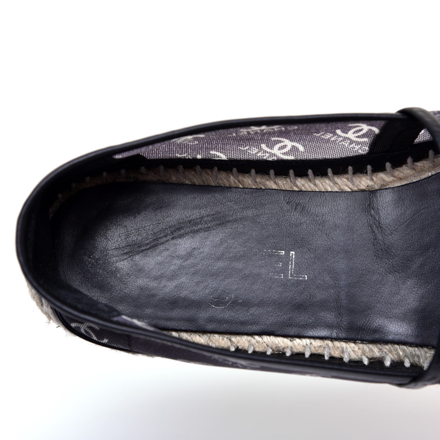 Chanel Mesh Grosgrain CC Espadrilles 39 Black White 7 of 8