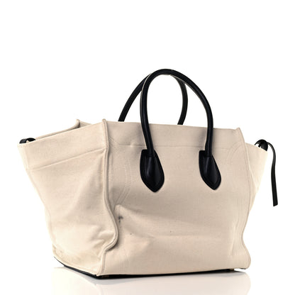 Celine Cotton Canvas Medium Phantom Luggage White 3 of 10