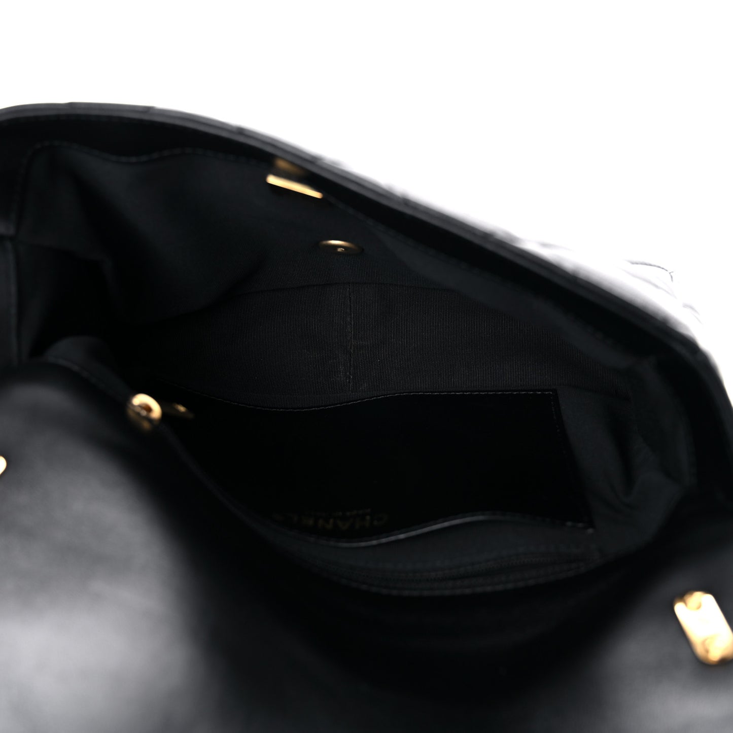 Lambskin Quilted Large CC Funky Town Flap Black
