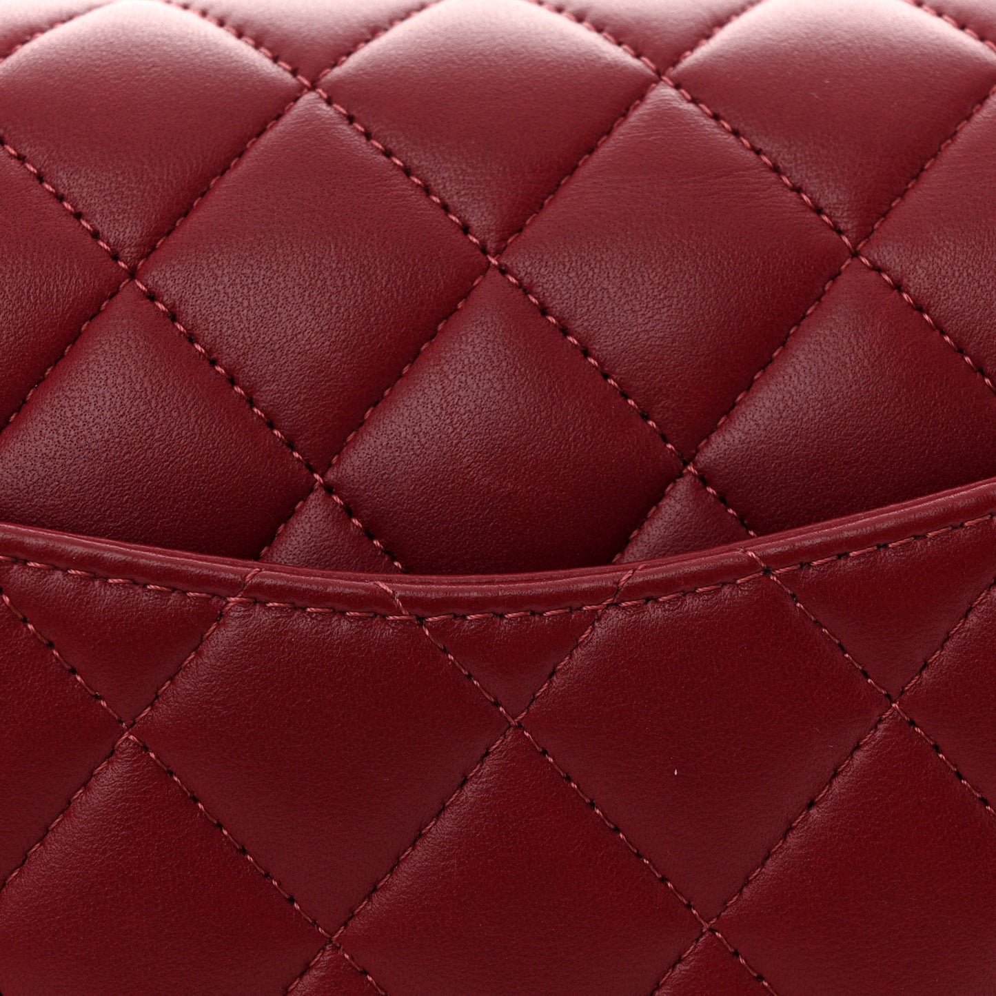 Lambskin Quilted Medium Double Flap Burgundy
