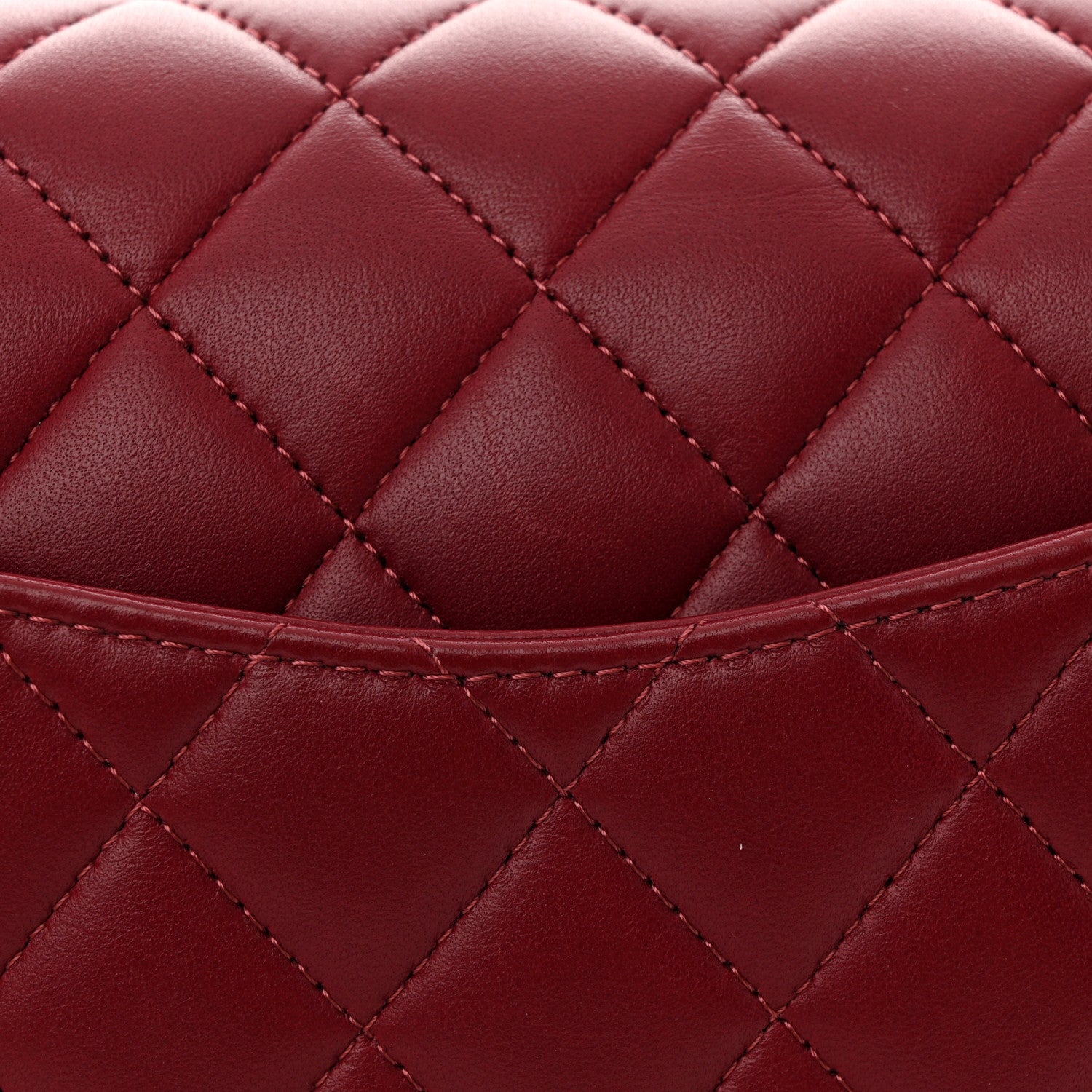 Chanel Lambskin Quilted Medium Double Flap Burgundy 11 of 15