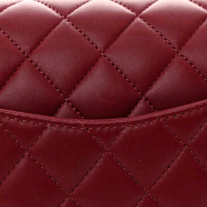 Chanel Lambskin Quilted Medium Double Flap Burgundy 11 of 15