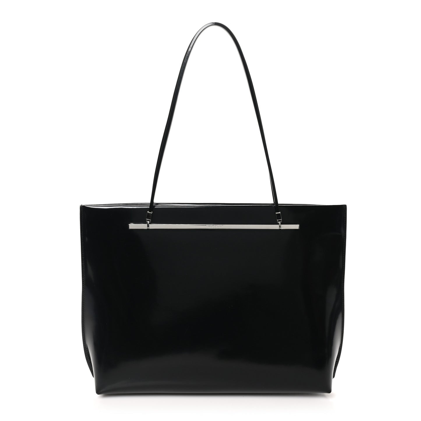 Patent Calfskin Suzanne Shopping Tote Black