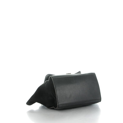 Celine Drummed Calfskin Suede Medium Trapeze Black 4 of 10