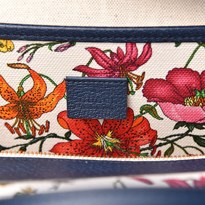 Gucci Canvas Medium Flora Tote White Multicolor Blue Agata 6 of 10