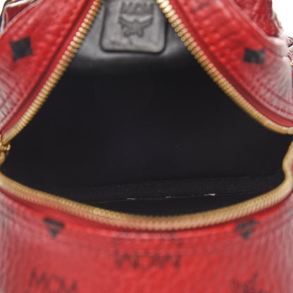 MCM Visetos Side Stud X-Mini Stark Bebe Boo Backpack Ruby Red 4 of 9