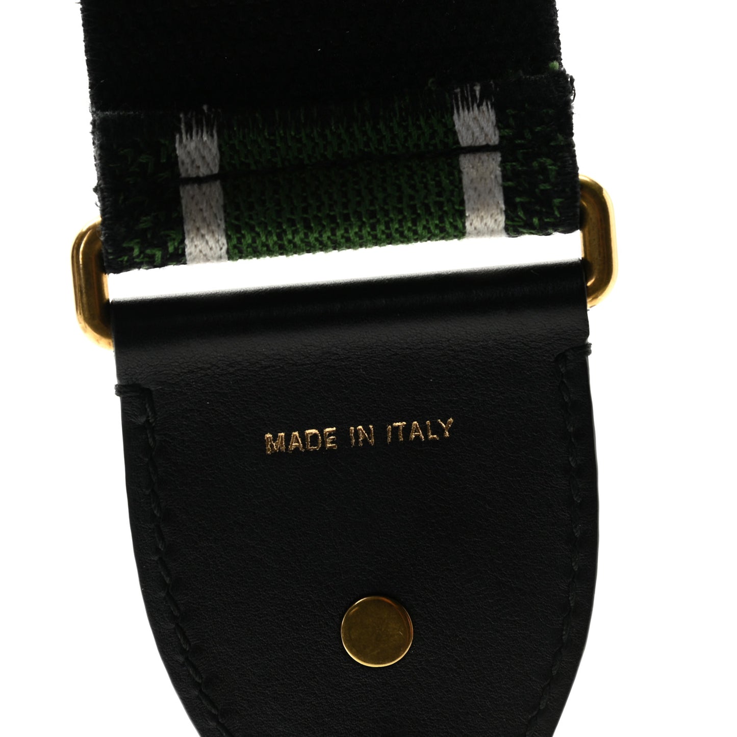 Canvas Embroidered Shoulder Strap Green