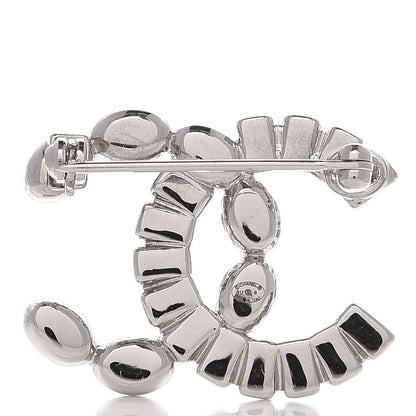 Chanel Baguette Crystal CC Brooch Silver Grey 3 of 4