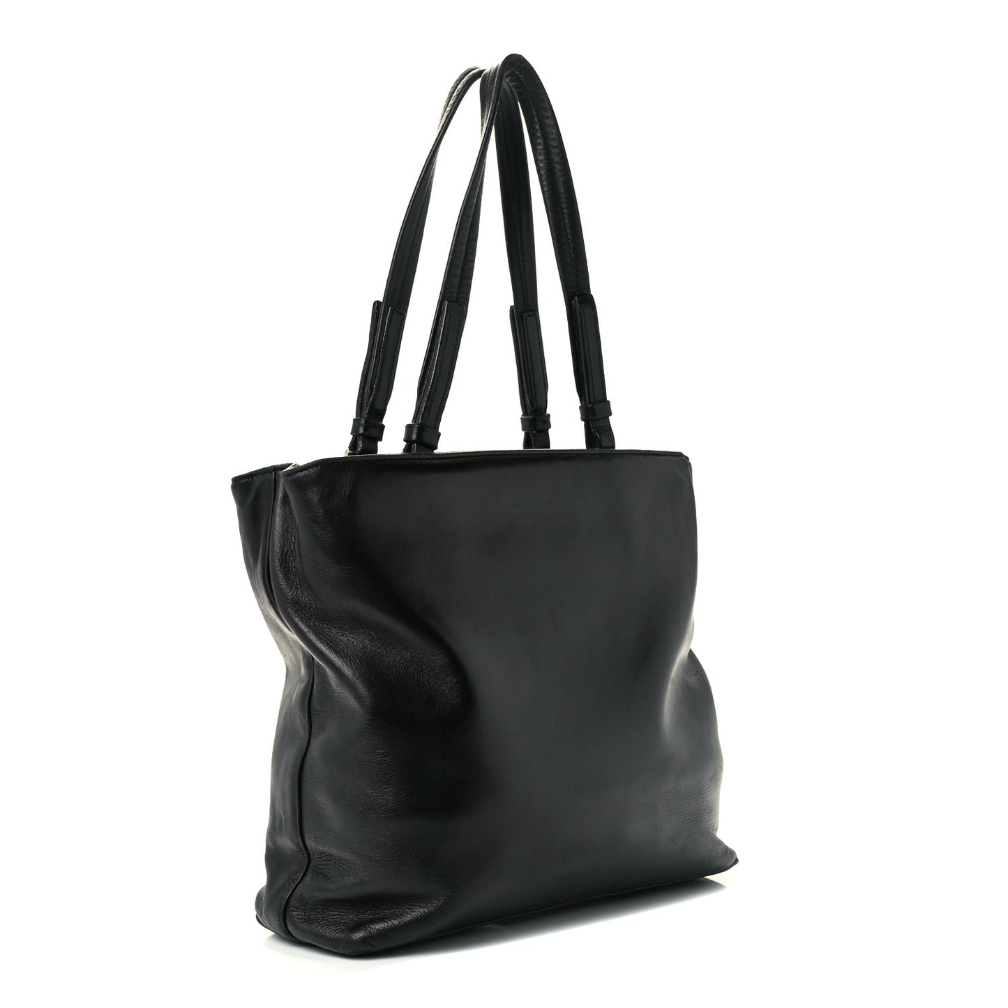 Vitello Daino Shopping Tote Black