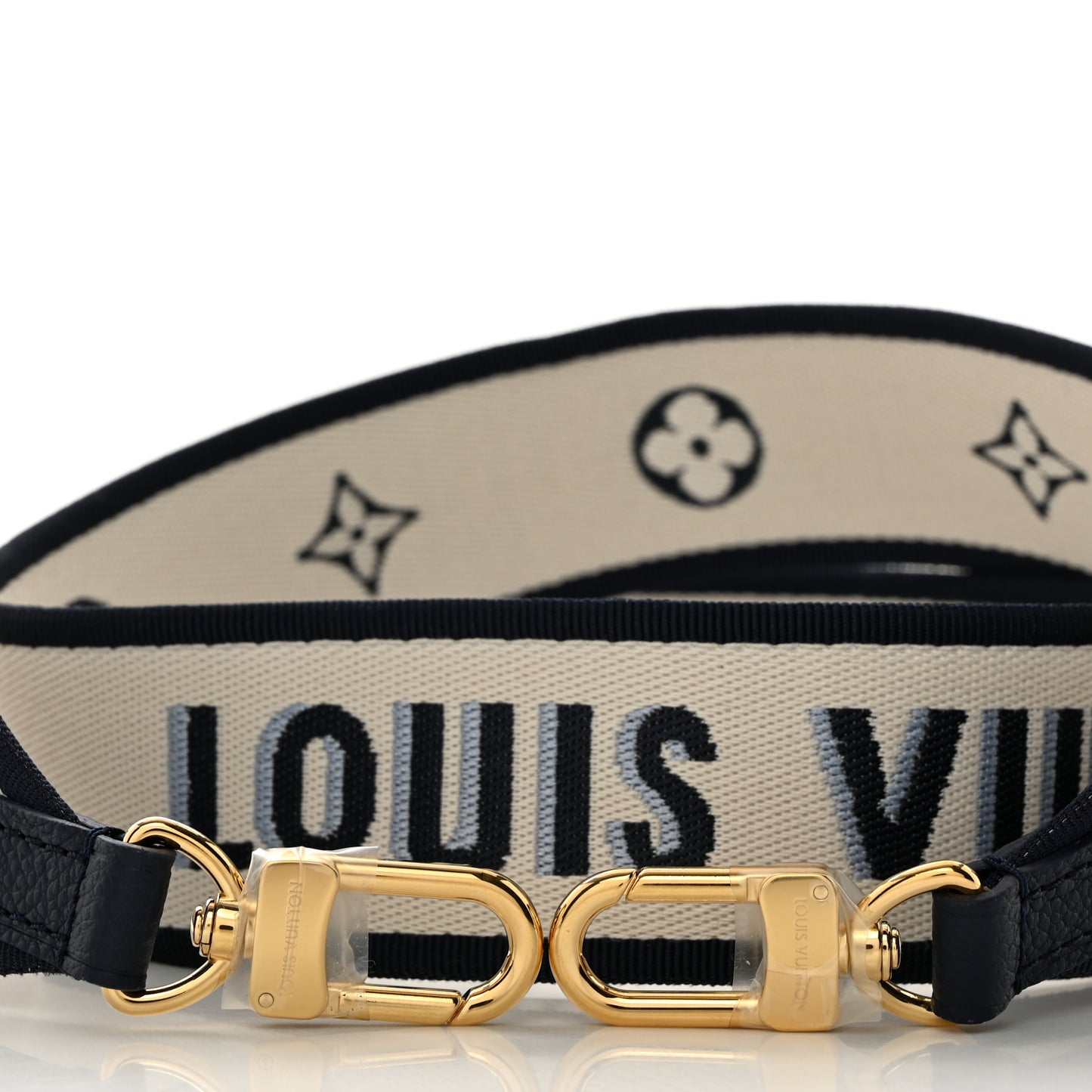 Jacquard Bandouliere Shoulder Strap White Navy Blue