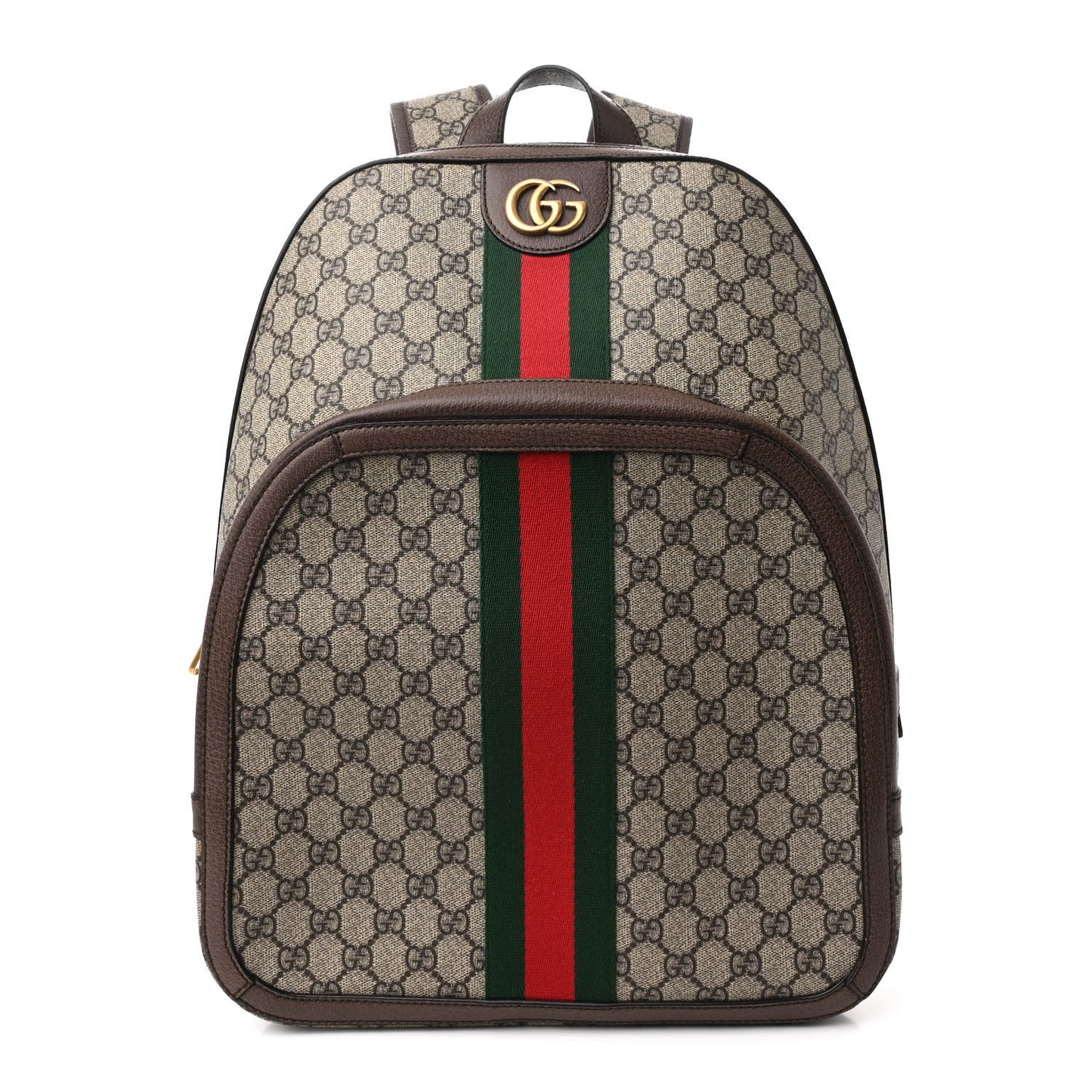 GG Supreme Monogram Medium Ophidia Day Backpack Brown
