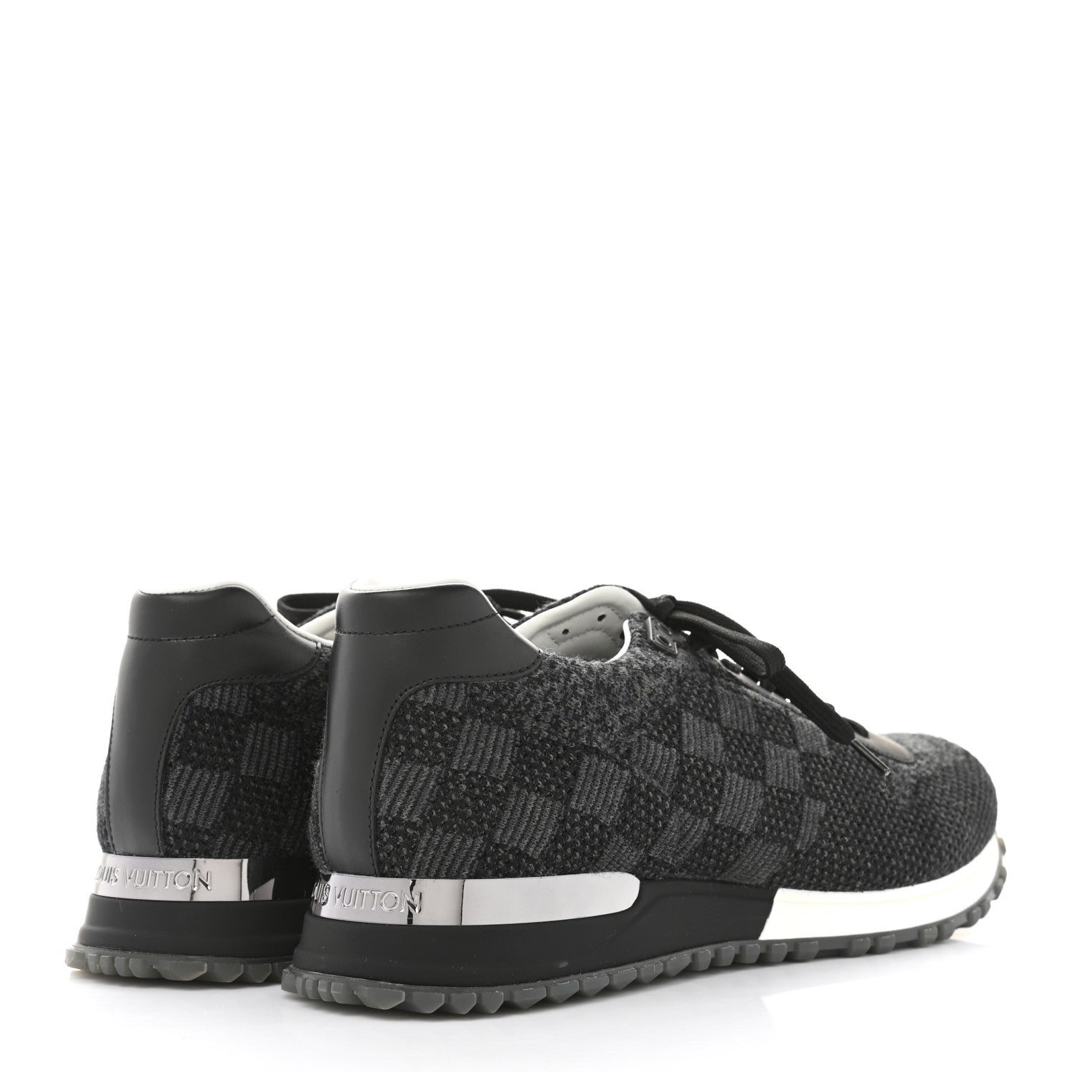 Louis Vuitton Calfskin Damier Run Away Sneakers 9.5 Graphite 4 of 8