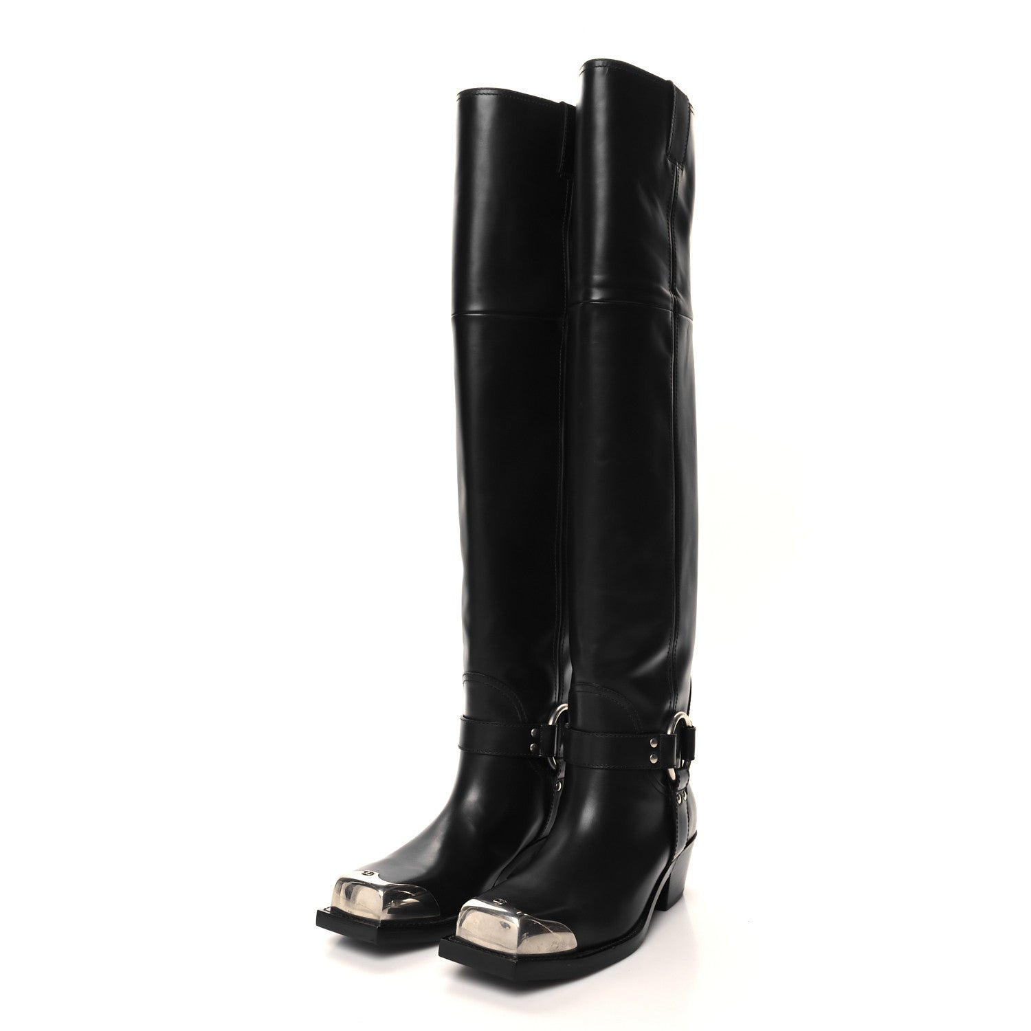 Gucci Lifford Calfskin Opal Over The Knee Boots 39.5 Black 3 of 7