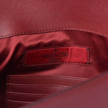 Valentino Garavani Vitello Large Rockstud Envelope Clutch Rubino 6 of 8