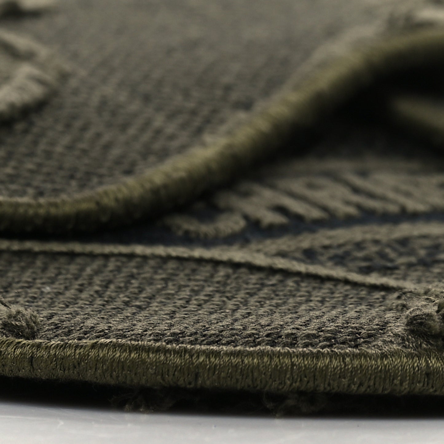 Canvas Embroidered Camouflage Saddle Belt Bag Green