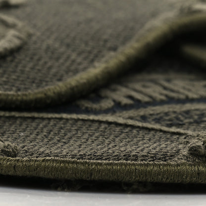 Christian Dior Canvas Embroidered Camouflage Saddle Belt Bag Green 9 of 10