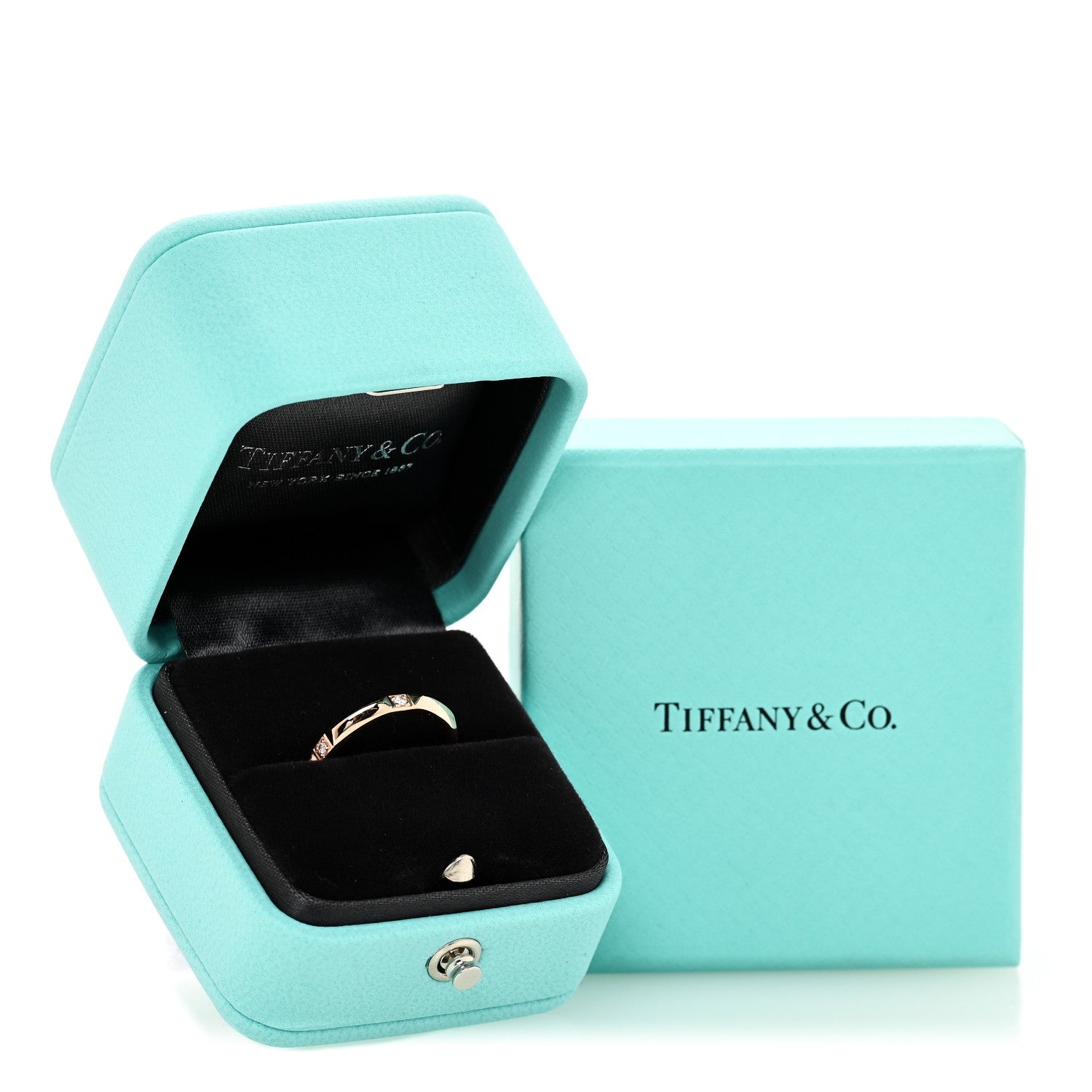 Tiffany 18K Rose Gold Diamond 2.5mm Tiffany True Band Ring 49 5 5 of 5