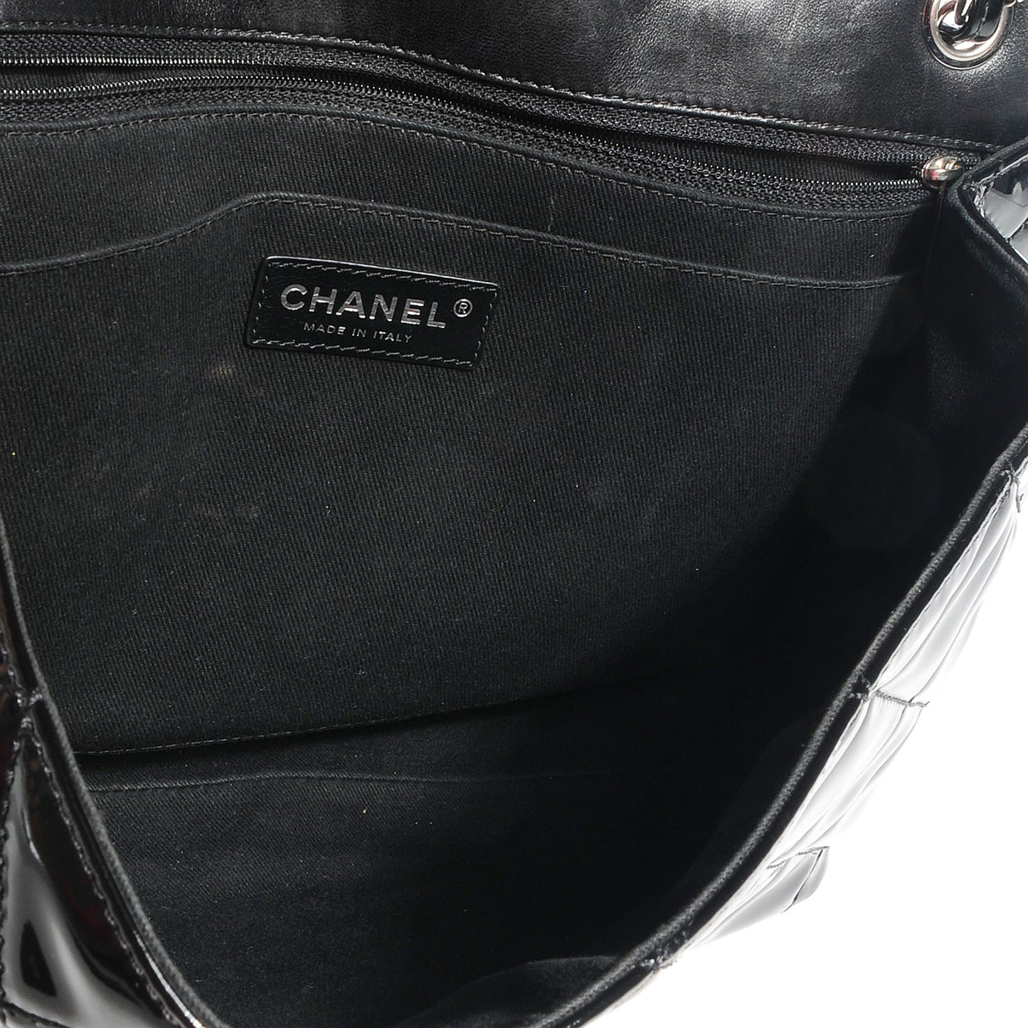 Vinyl Quilted In the Business Flap Bag Black