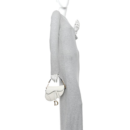 Christian Dior Grained Calfskin Mini Saddle Bag White 2 of 10