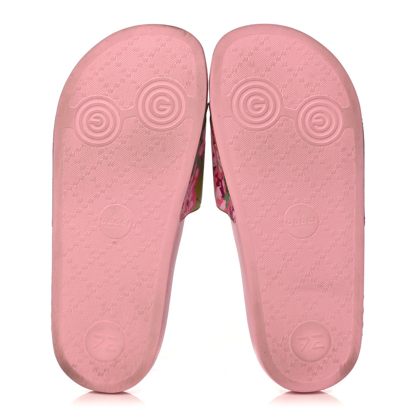 X KEN SCOTT Rubber Infinity Zia Interlocking G Womens Pool Slide Sandals 37 Green Lilac Bright Splash