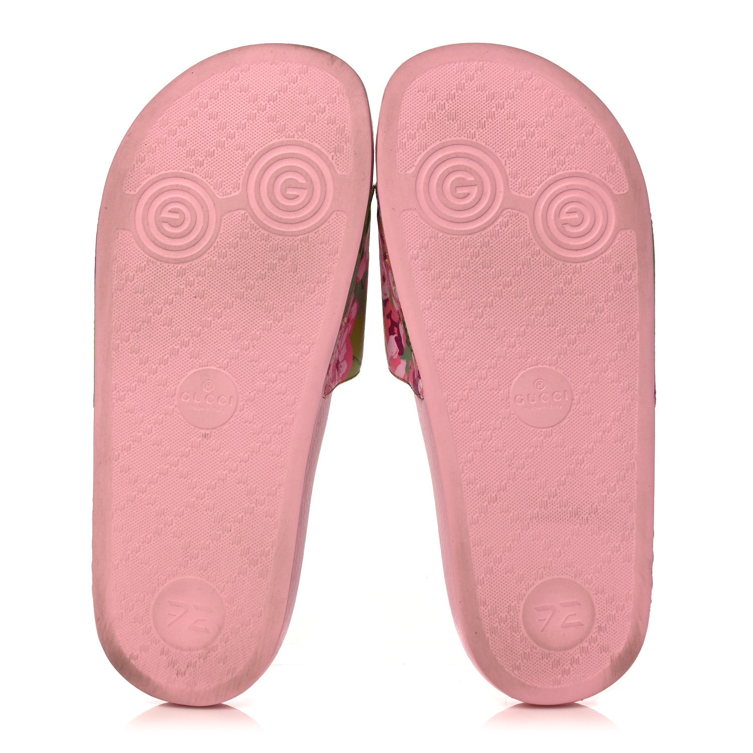Gucci X KEN SCOTT Rubber Infinity Zia Interlocking G Womens Pool Slide Sandals 37 Green Lilac Bright Splash 5 of 8