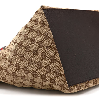 Gucci GG Monogram Medium Web Handle Bucket Tote Dark Brown 9 of 11